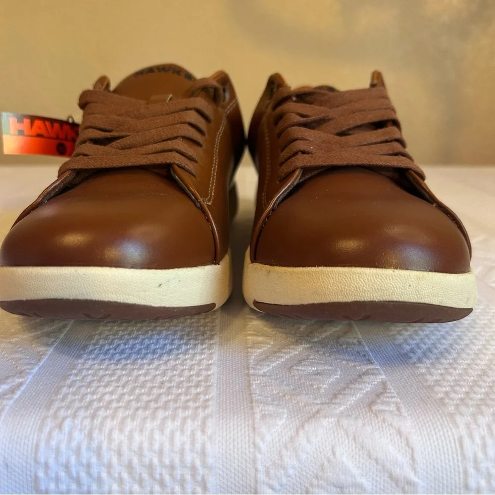 NWT Men’s Hawke & Co‎ Nubuck Brown Leather Skater Athlete Shoes Size 8